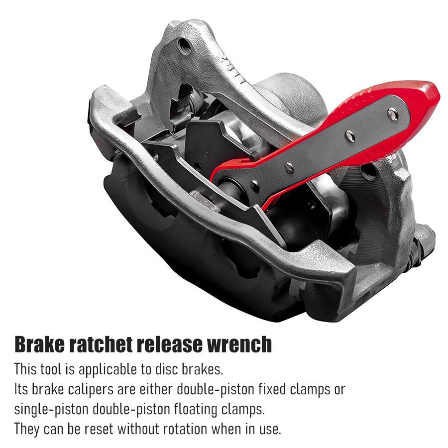 Brake Caliper Press Tool Car Piston Spreader Pad 360 Degree Swing Ratchet Hand Wrench Expander for Single Twin Quad Piston Disc Brake Vehicle