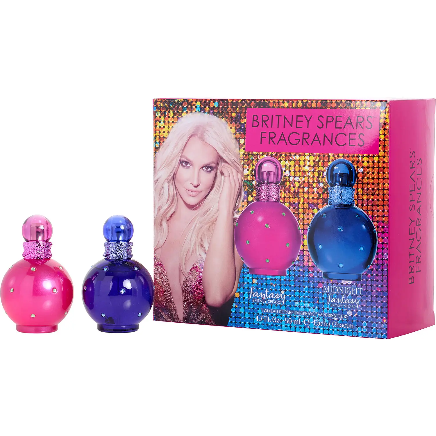 Britney Spears Variety Set-2 Piece Variety With Fantasy & Midnight Fantasy And Both Are Eau De Parfum Spray 1.7 Oz For Women