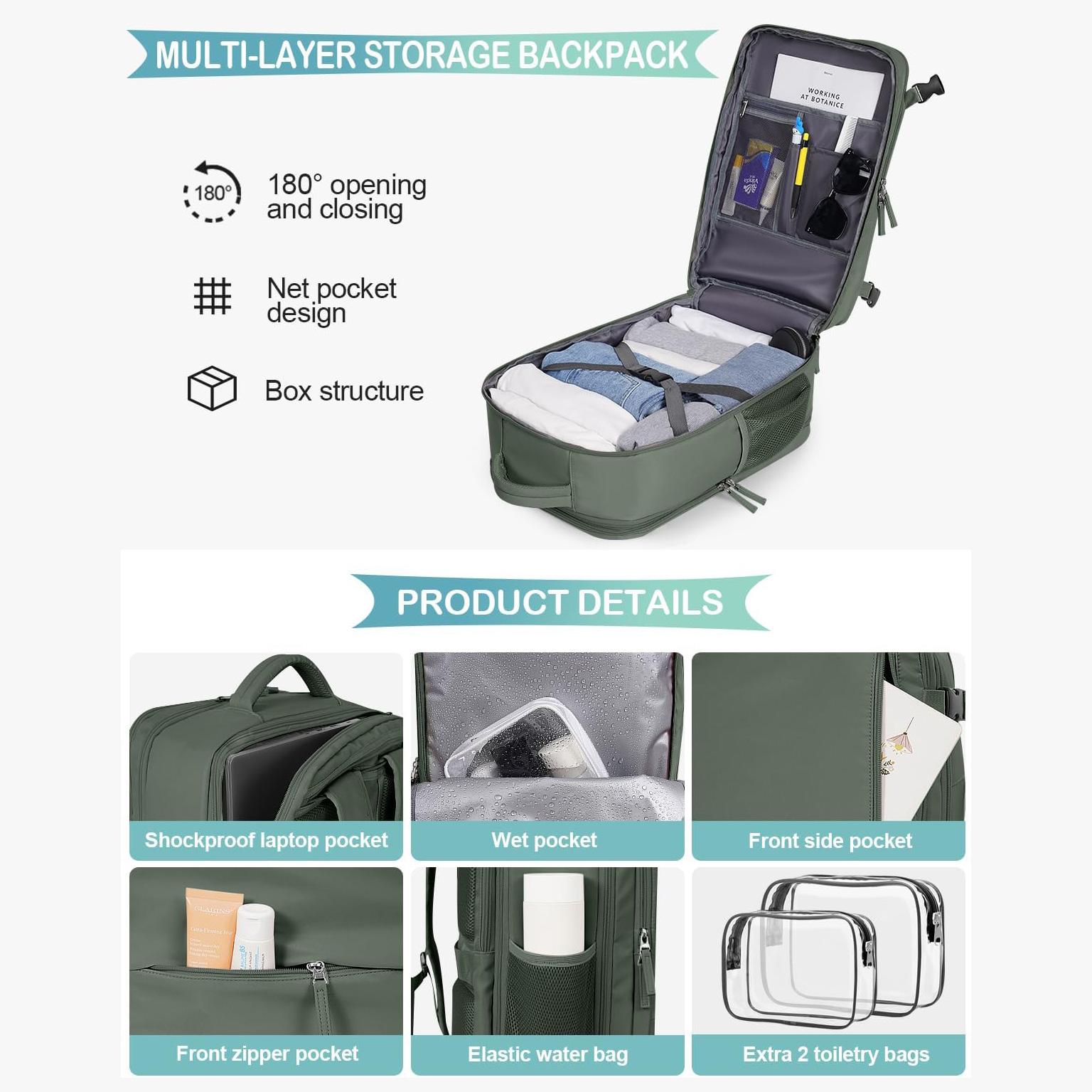 Simple Multi-Compartment Business Laptop Travel Bag Lightweight Zipper Luggage Backpack, Preppy Backpack, Large-Capacity Men’s Casual Travel Backpack, Women’s Computer Backpack, High School and Middle School Student Backpack, College Student Backpack