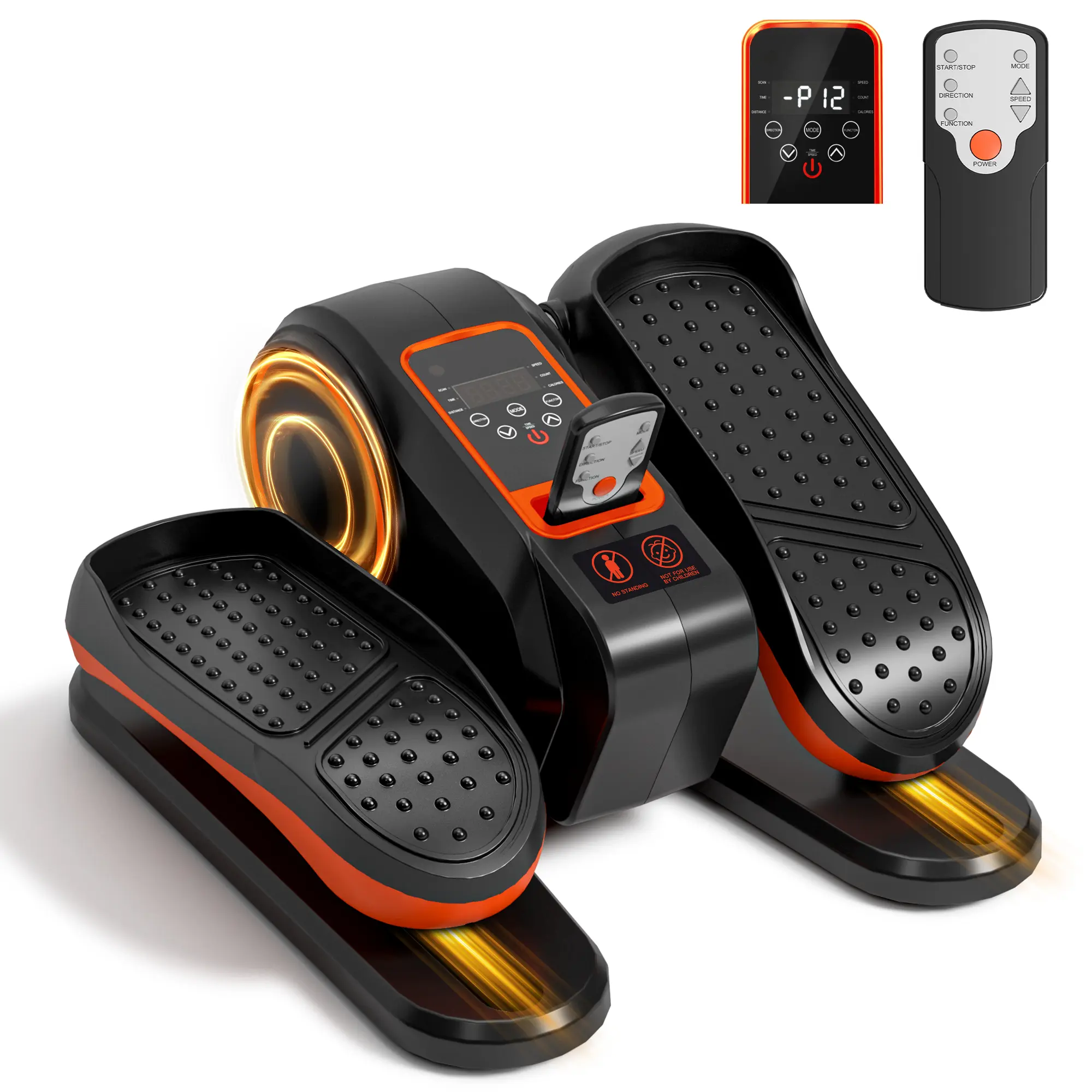 SogesHome Under Desk Elliptical Machine – Seated Pedal Leg Exerciser with 12 Speed Levels & 12 Preset Programs, Portable Elliptical Exercise Machine with Remote Control for Home Office