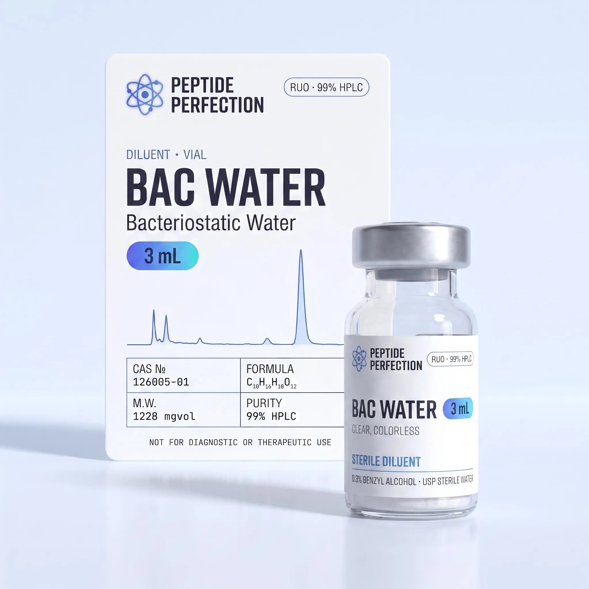 Bacteriostatic Water Research Vial, 3mL - Laboratory-Grade Sterile Diluent for Research & Analytical Applications