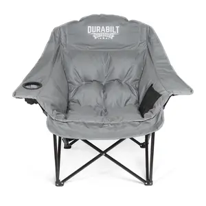 Oversized XL Heavy Duty Chair – Wide Folding Camp Chair for Adults, Portable for Sports, Baseball, Camping, Outdoor Adventures, 400lbs Support, Comfortable Padding & Head Rest, Cup Holder