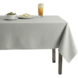 Ivory Chenille Soft Velvet Tablecloth Ivory