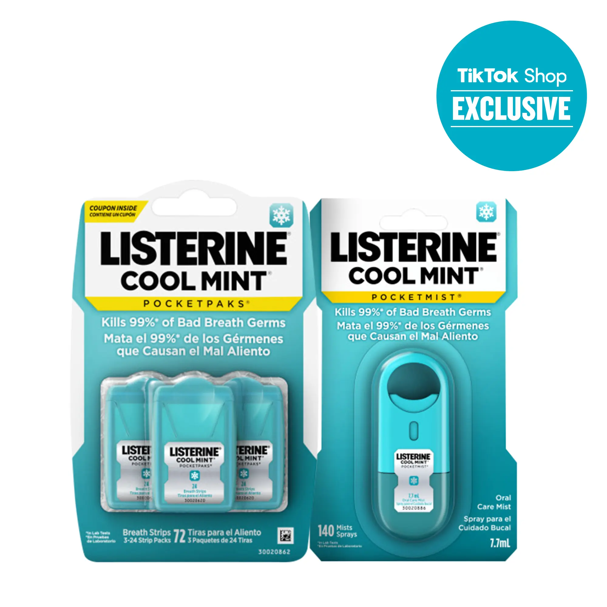 Listerine TikTok Shop Duo Pack, PocketPaks Fresh Breath Strips & Pocketmist Fresh Breath Spray (Available in Cool Mint and Freshburst Flavors)