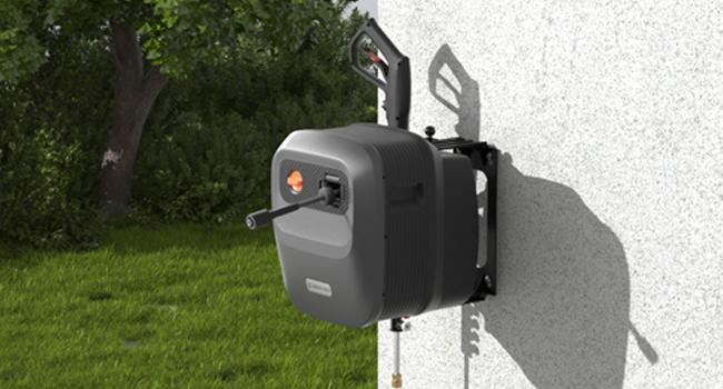 Giraffe Tools Grandfalls G20 Pro Pressure Washer 2400 PSI 2.0 GPM with 65FT Hose Reel 4 Nozzles 180° Swivel Bracket for Car Patios and More