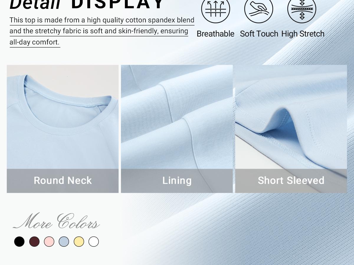 YEOREO Women's Baby T-Shirt- Slim Fit Crew Neck Short Sleeve Quick-Dry Breathable Casual & Workout Top for Summer Fitted Style Essential Womenswear Cotton Fabric Tshirt YEOREO Women's Baby T-Shirt- Slim Fit Crew Neck Short Sleeve Quick-Dry Breathable Casual & Workout Top for Summer Fitted Style Essential Womenswear Cotton Fabric Tshirt