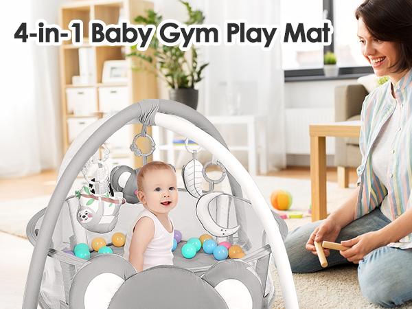 Dearlomum 4-in-1 Baby Play Mat Elephant Gym Tummy Time Mat for Floor Activity with 30 Balls & 5 Sensory Toys for Newborn Toddler Boy & Girl Gifts Playpen Cute Dearlomum 4-in-1 Baby Play Mat Elephant Gym Tummy Time Mat for Floor Activity with 30 Balls & 5 Sensory Toys for Newborn Toddler Boy & Girl Gifts Playpen Cute