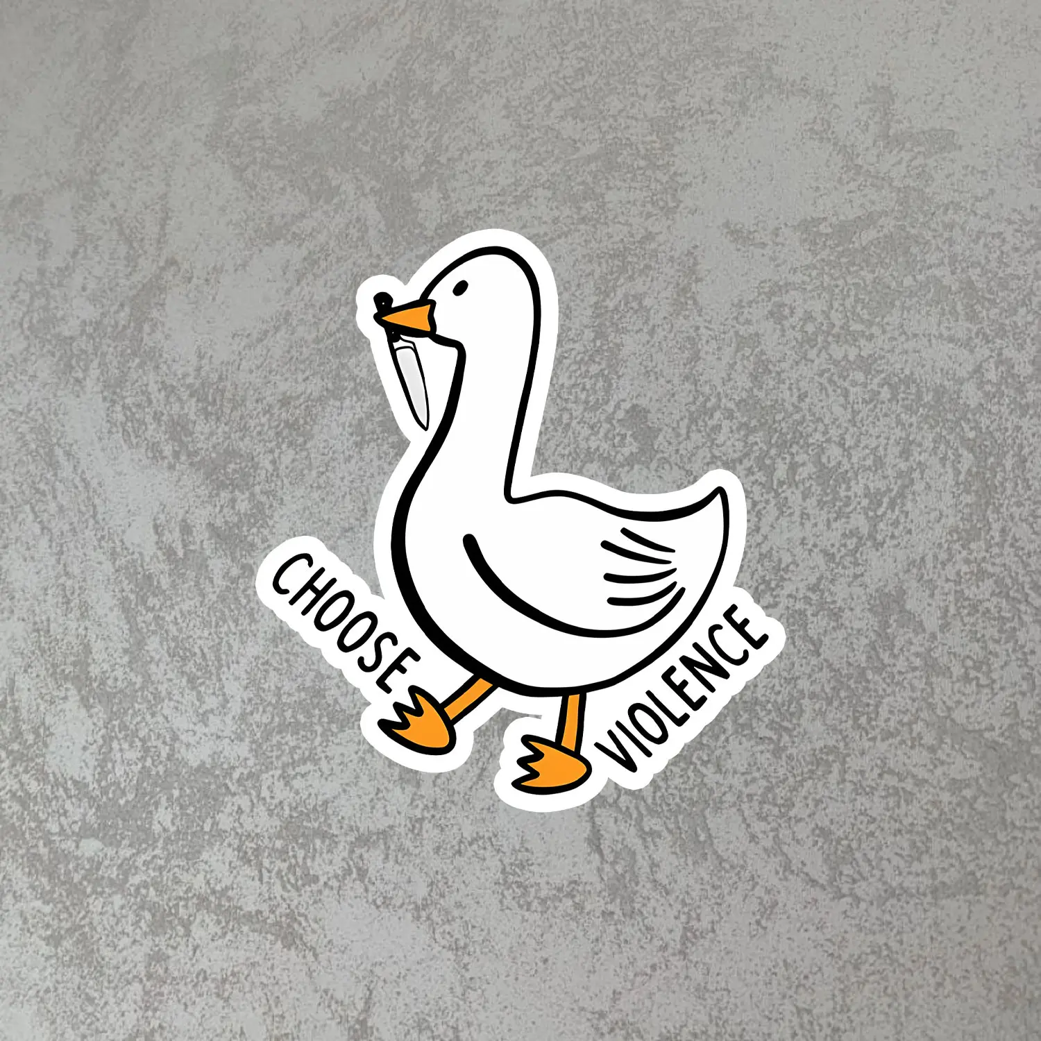 Goose With Knife Sticker Funny Meme Waterproof Glossy Vinyl Laptop Car Water Bottle Decal Cute Goose Sticker