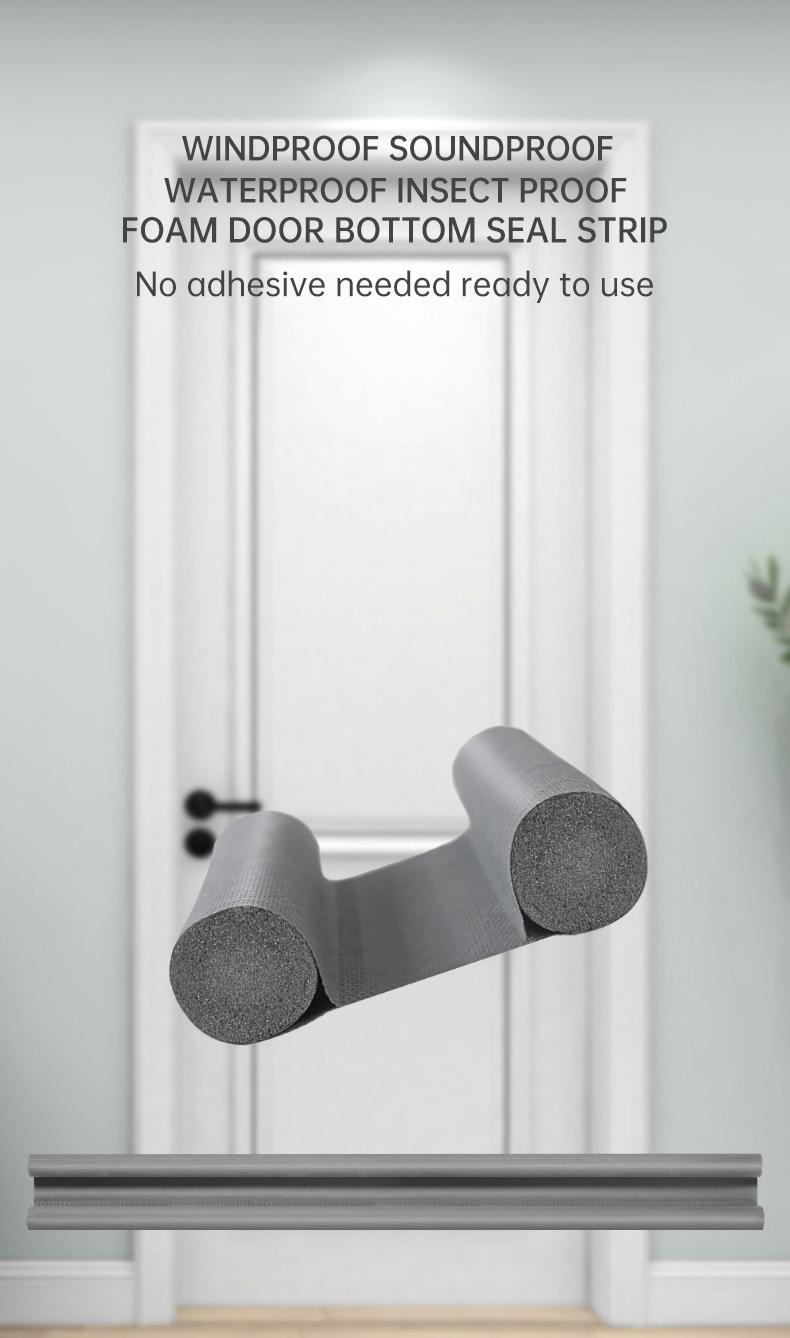 ZARIMI Door Bottom Sealing Strip 1 Count Adjustable Draft Stopper for 30-36 Inch Doors Noise Blocker Home Essentials Large Foam Size 2 Inches Diameter