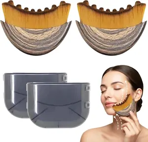 【Buy 1 Get 1 Free】 Lymphatic Contour Face Brush, Manual Lymphatic Drainage Massager, Natural Makeup Brushes with Durable Soft Bristles, Hypoallergenic Ergonomic Facial Cleansing Brush for Sculpting -Summer Gift