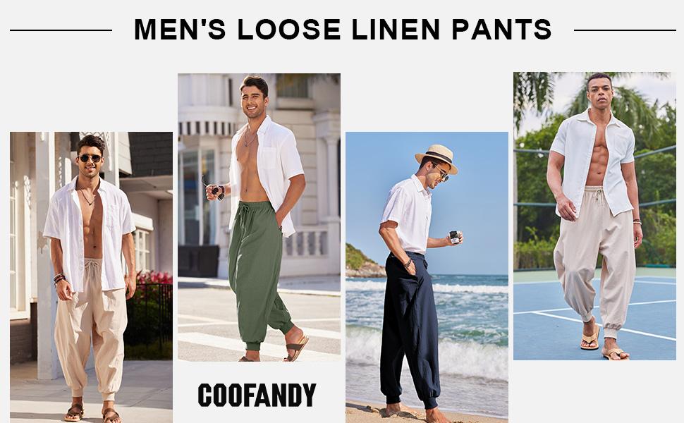 COOFANDY Men's Pants Hippie Harem Baggy Linen Boho Yoga Casual Drop Crotch Trouser Gift Ideas COOFANDY Men's Pants Hippie Harem Baggy Linen Boho Yoga Casual Drop Crotch Trouser Gift Ideas