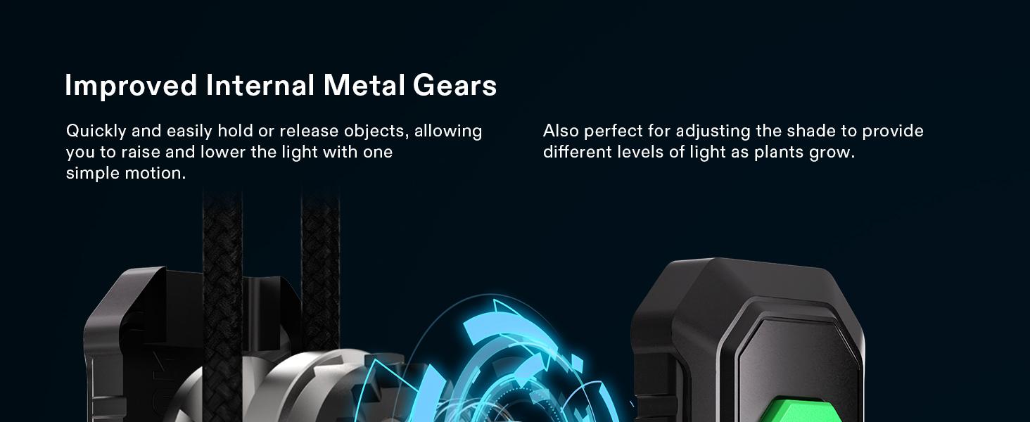 VIVOSUN 1-Pair 1/8 Inch Adjustable Grow Light Hanger, Heavy Duty Rope Hanger with Reinforced Metal Gears, 8Ft. Long and 150 lbs Weight Capacity Rope for Grow Light, Inline Fan, Filters