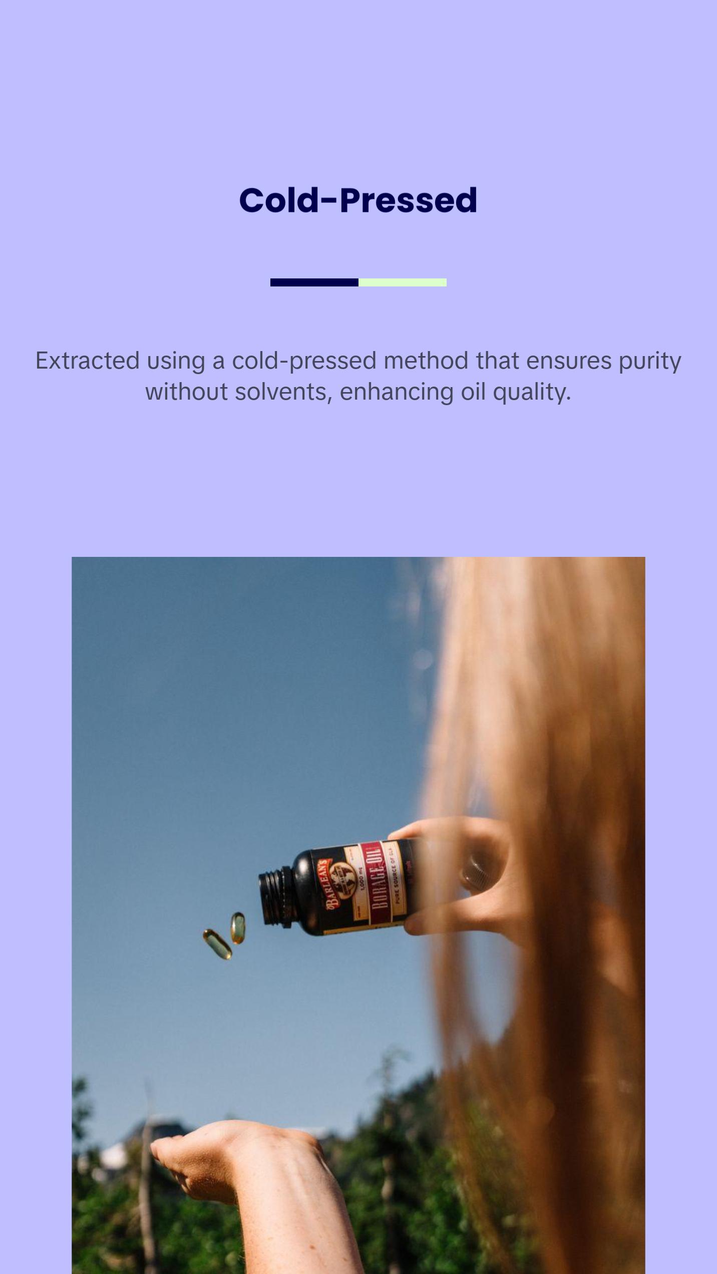 Barlean's Borage Oil Capsules, 1000mg Cold Pressed Pure Borage Seed Oil GLA Supplement Healthcare Dietary