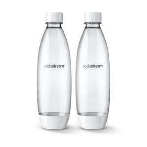 SodaStream 1L Slim Dishwasher Safe Bottles Twin Pack - White SodaStream 1L Slim Dishwasher Safe Bottles Twin Pack - White