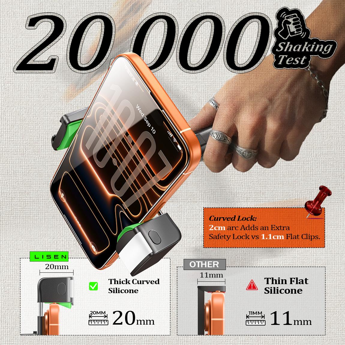 Lisen phone stand foldable travel stand with beauty light, 360-degree rotation axis, fixed bracket and lanyard, suitable for desks, airplanes, suitcases, cruise ships and outdoor use