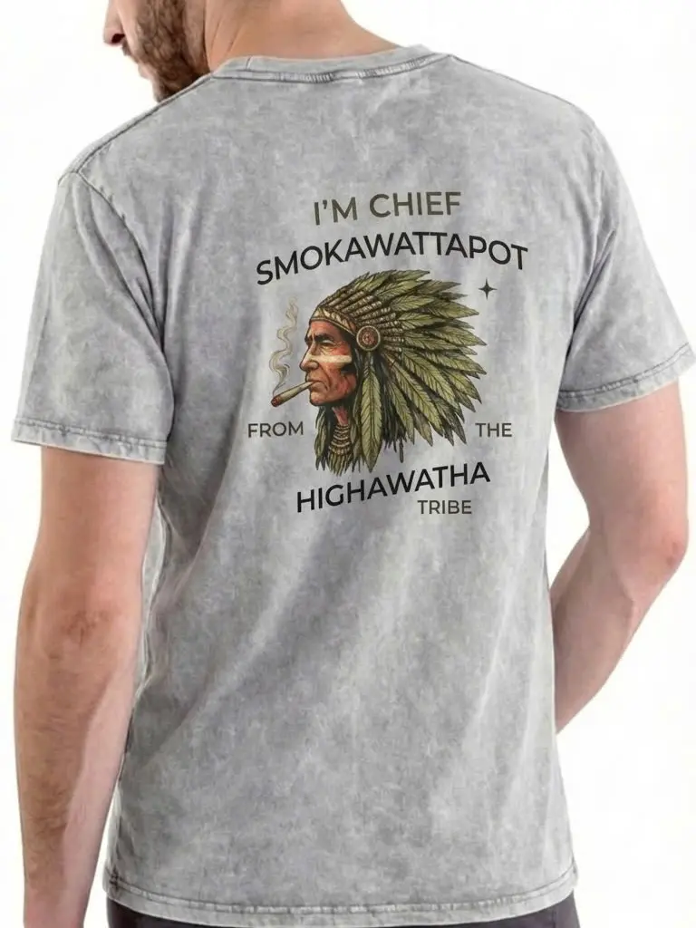 90's BLOCKHEAD フリークショー Tシャツ Acid Wash Vintage Funny I'M CHIEF SMOKAWATTAPOT FROM THE HIGHAWATA