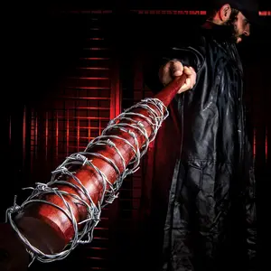 "Lucille - Barbed Wire Wrapped Baseball Bat - Genuine Hardwood, Stainless Steel Barbed Wire - Regulation Size, 32"" - Zombie Apocalypse Walker Undead Dead Walking TV Television"