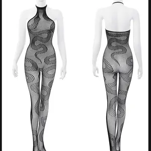 Snake Luck Sheer Jacquard Bodystocking Minimalist