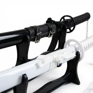 Bleach Sode no Shirayuki White Moon Smoke Sword 100cm Anime-Inspired LED Light-Up Sword with Foggy Effect, Display Stand & Shoulder Belt, Realistic Cosplay Prop and Realistic perfect holiday giftfor Teenagers & Adults Lightsaber