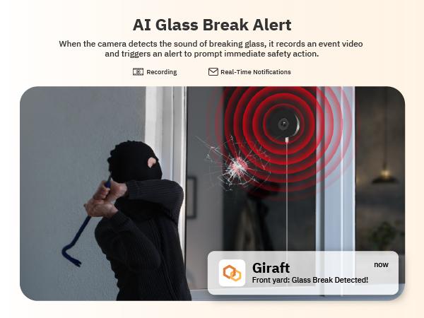 Girafit 5MP 3K Window Camera,2.4GHz & 5GHz Wi-Fi Indoor Security Camera with Thermometer and Hygrometer ChroMax Al Color Night Vision,Person & Motion Detection,24/7 Record