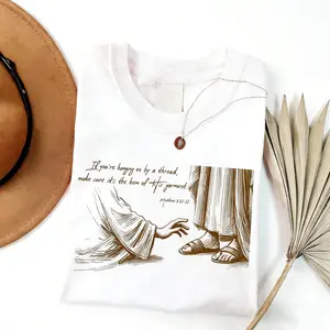 [Graphic Tee]Christian Faith Shirt, Bible Verse Tee, Religious Graphic Tee, Matthew 9:20-21 Shirt, Inspirational Jesus Shirt, Gift For Her baggy  shirt