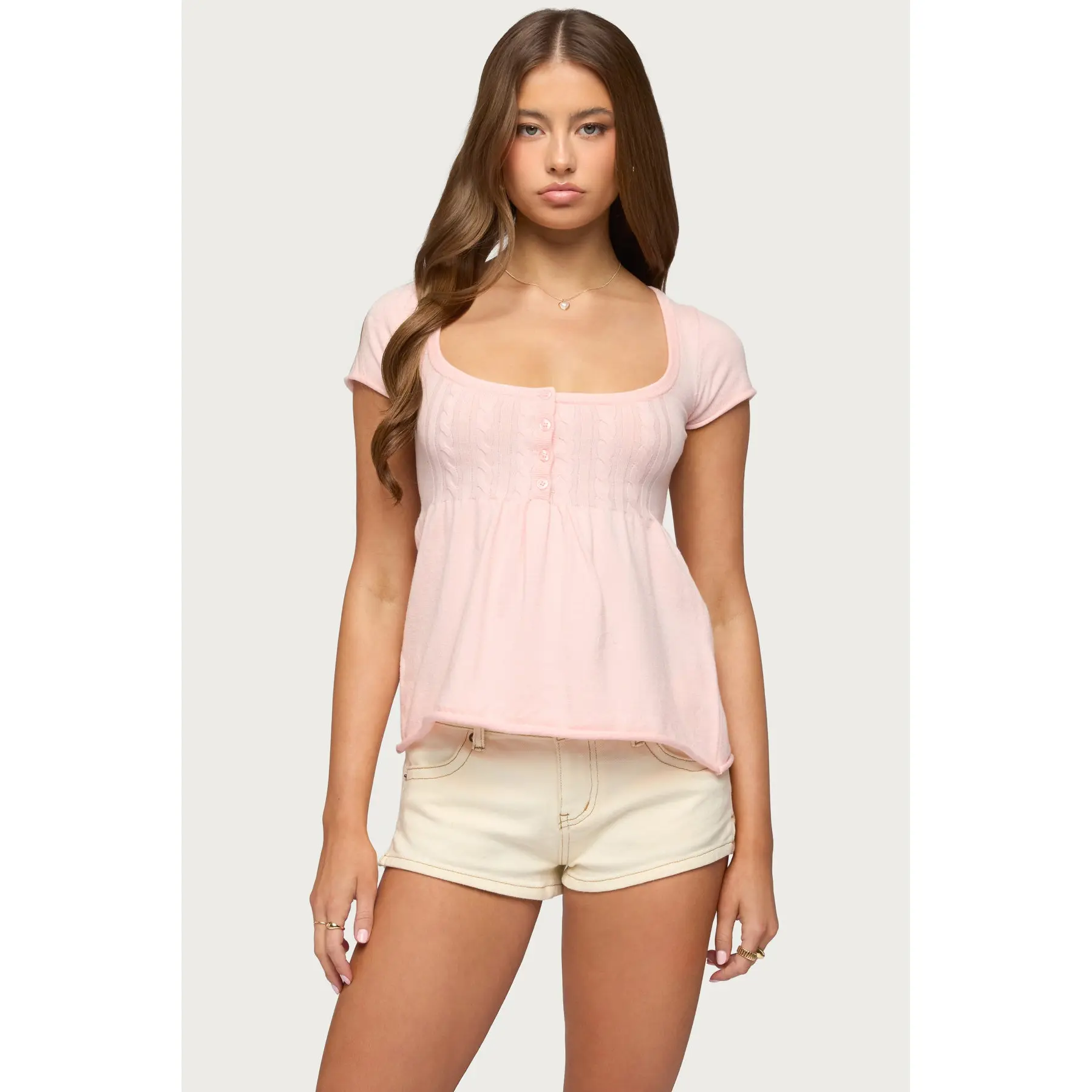 Ulyana Cable Knit Babydoll Top