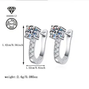 925 Silver French Elegance 5A CZ Inlaid Earrings, Platinum Plated, for Women, Ideal for Daily Wear/Parties/Weddings, Perfect Gift for Birthday/Valentine/Christmas/Halloween/New Year