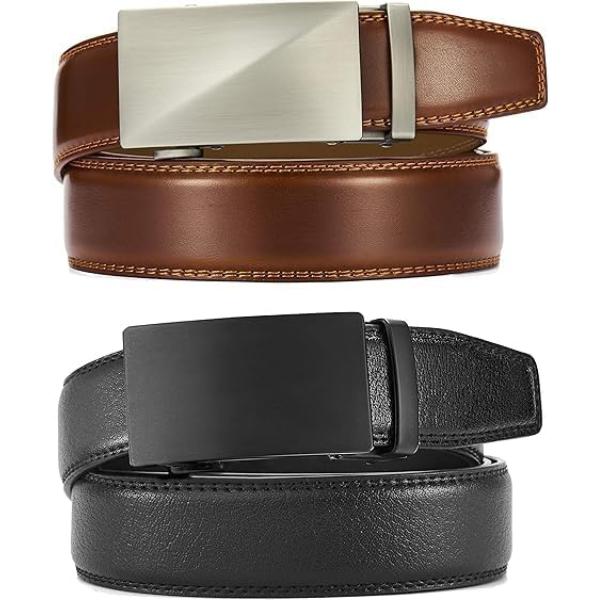 Men's Ratchet Belt Men 2 Pack - Customizable Fit, Effortless Style