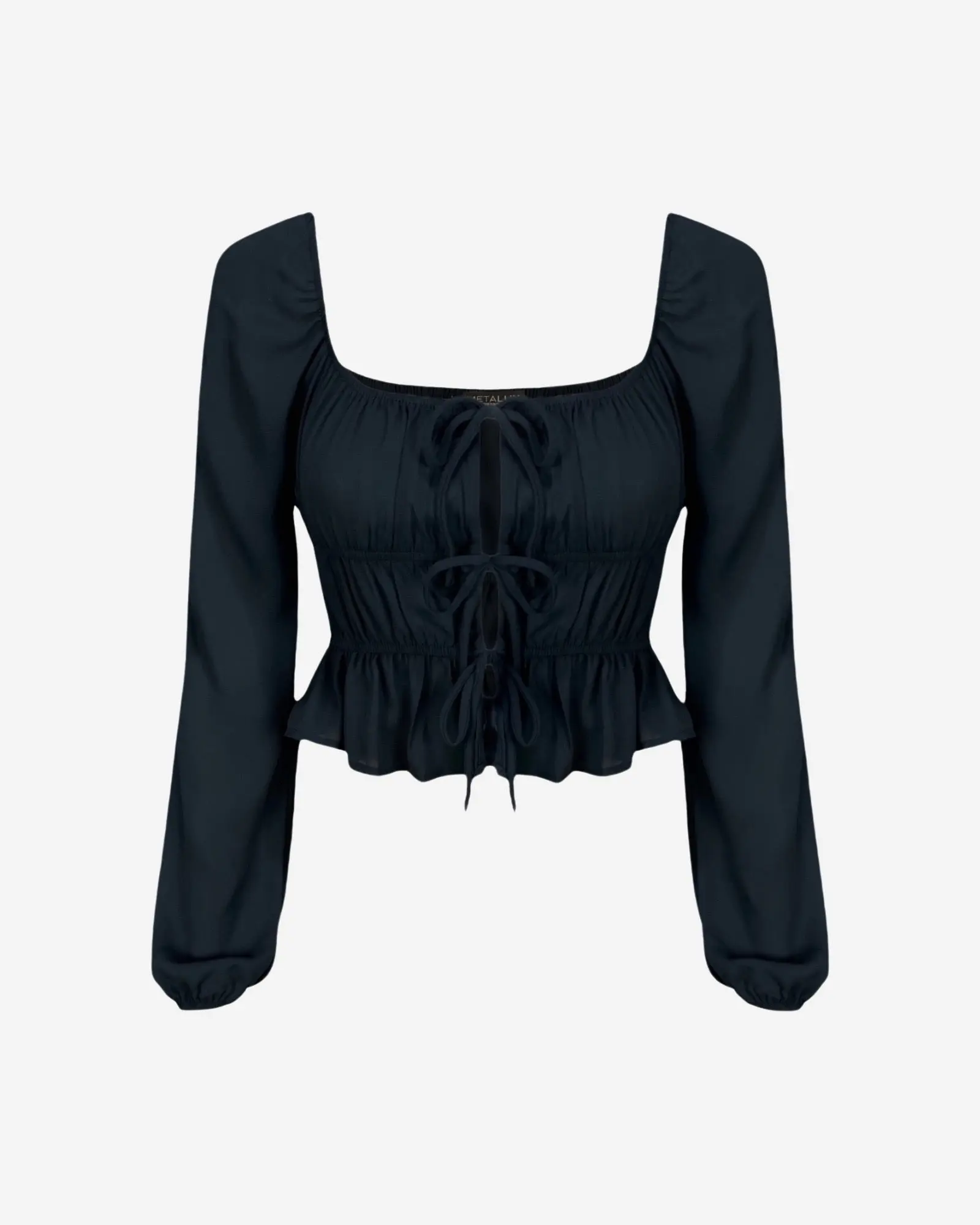 Arada Chiffon Crop Top - Coal