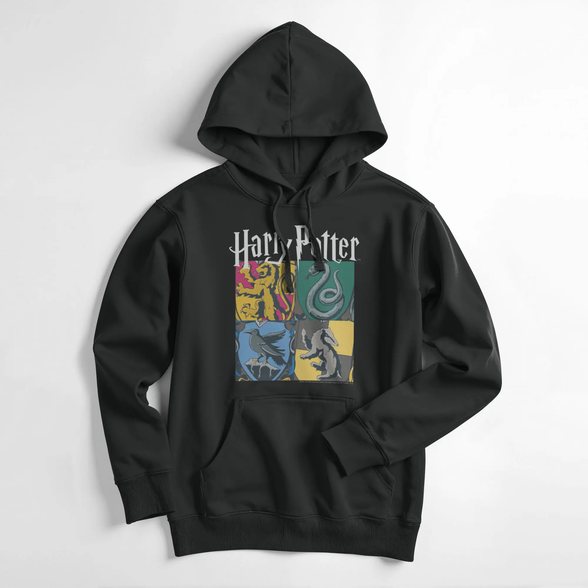 Men's Harry Potter Hogwarts Houses Vintage Collage Pull Over Hoodie