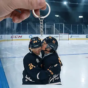 Heated Rivalry Shane and ILya Keychain, Team Hollanov Charm, LGBT Hockey Keychain, Hockey Keychain