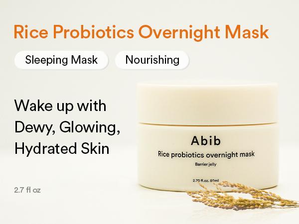 [Abib official] Abib Rice Probiotics Overnight Mask Barrier Jelly 2.7 fl oz I Nourishing Sleeping Mask, Korean Glowing Skin and Dewy, Slugging Item