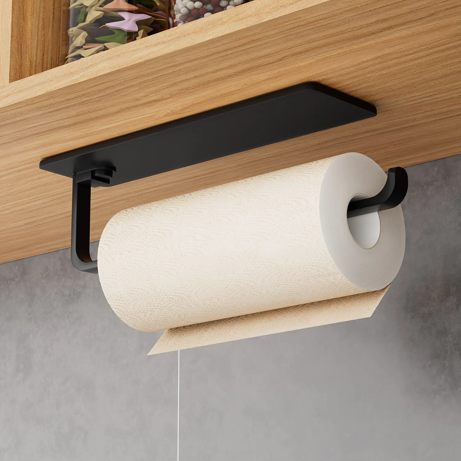 Amoichic Contemporary Kitchen Towel Holder - A Hanging Paper Towel Dispenser That Fits Under Cabinets, Designed to Save Space, Made from Sturdy Plastic, Ideal for Bathrooms, And Perfect for Both Commercial And Home Settings