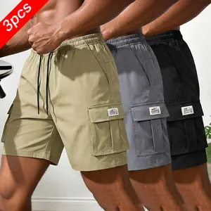 3-Pack Men’s Summer Quick-Dry Cargo Shorts – Smooth Wrinkle-Resistant Fabric, Cargo Pockets, Ideal for Fishing, Mountaineering, Outdoor Exploration, and Summer Outfits