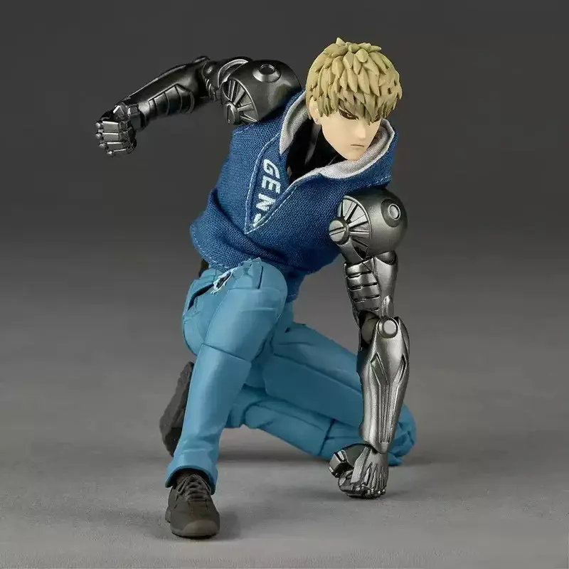 Kaiyodo Revoltech Yamaguchi Genos Action Figure With Bonus One Punch Man 1/12 6 Inch Super Articulated Replaceable Heads Hands