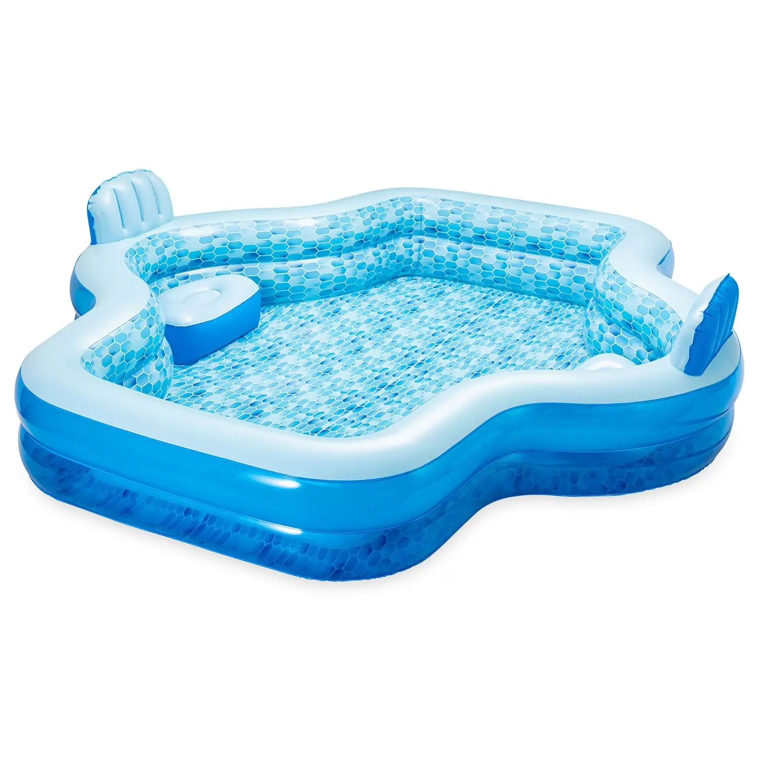 10FT Inflatable Family Pool with Seats & Cup Holders – Large Backyard Blow Up Pool for Adults & Kids | Summer Outdoor Water Pool 120" Lx 72" W× 28 Round Pool