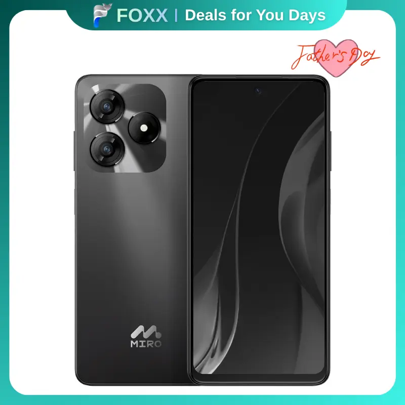 MIRO C1 Unlocked Dual SIM Mobile Phone - 50MP Front Selfie & Rear Cameras, 5000mAh Battery, 12GB RAM+128GB Expandable Storage, Android 14, Fast Charging, Screen, Ideal for Vlogging, Gift for Content Creators, Phones, Type C