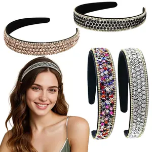 4pcs Retro Exquisite Hair Bands, Rhinestone Headbands,  Non-Slip Sparkling Fashion Headbands, Prom Hair Accessories, Women's Birthday Gift soft women nurse scarf head wrap stretchy girl