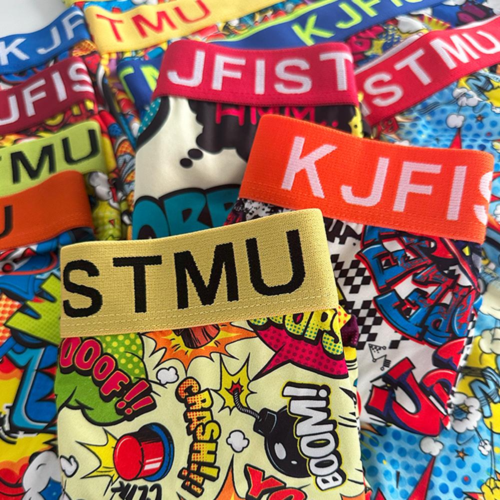 12-pack men's long boxer briefs, unique design, colorful waistband, graffiti fashion print,breathable shorts, long-lasting shape retention, silky wrap, sports lock-in, zero-pressure comfort, moves with you, men's socks - KJFISTMU Fabric Menswear Day Sweat