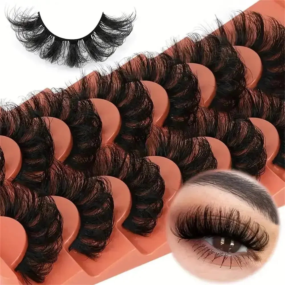 Fluffy Volumized False Eyelashes, DIY Dramatic Lashes, 7 Pairs Faux Cluster Lashes, Natural Curling Eye Makeup Strip Lashes, Full Volume Eyelash for Eye Makeup Enhancement, Cosmetic