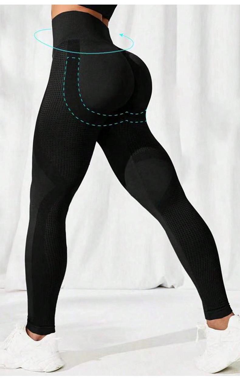 SUOVADUN CK003 Women's High-Waist Seamless Yoga Leggings Quick Dry Stretchy Activewear Pants for Fitness Training Breathable Sporty Bottoms Athletic Stretchable