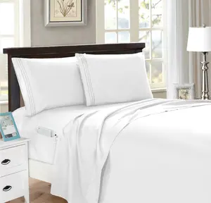 Elegant Comfort 4-Piece Smart Pocket Sheet Set - Cozy, Year-Round Comfort with Double-Sided Storage Pockets