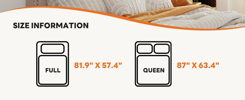 Upholstered Storage Bed Frame With LED Lights – 4 Built In Drawers & Headboard Charging Station – Modern Platform Bed For Small Bedroom And Master Suite