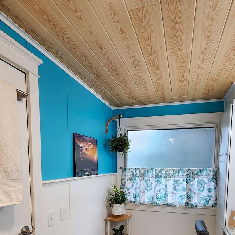 A La Maison Ceilings Natural Maple 0.5 ft. x 3 ft. Glue up Foam Wood Ceiling Tiles Planks (19.5 sq. ft./case) (12-Pack)