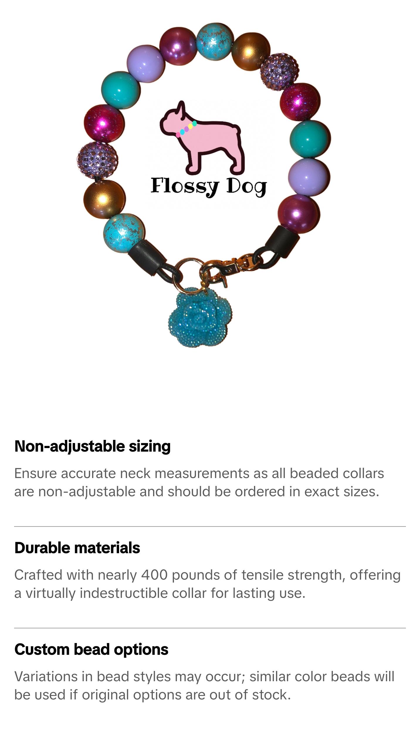 Under The Sea Beaded Dog Collar | Durable Puppy Necklace | Dog Pearls | Pearl Pet Collar | Custom Pet Jewelry