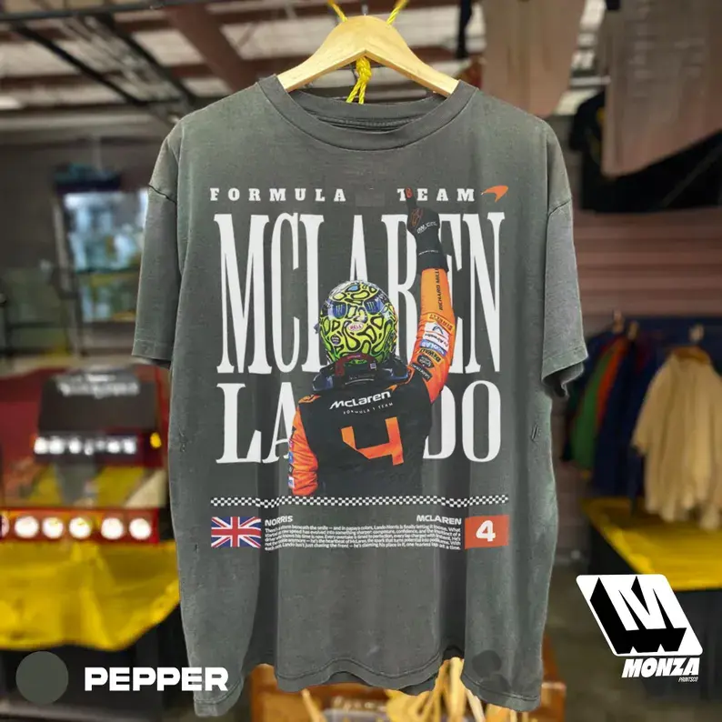 Lando Norris MCL Tee, Formula Racing Graphic T-Shirt, Vintage Formula Shirt, Formula Fan Apparel