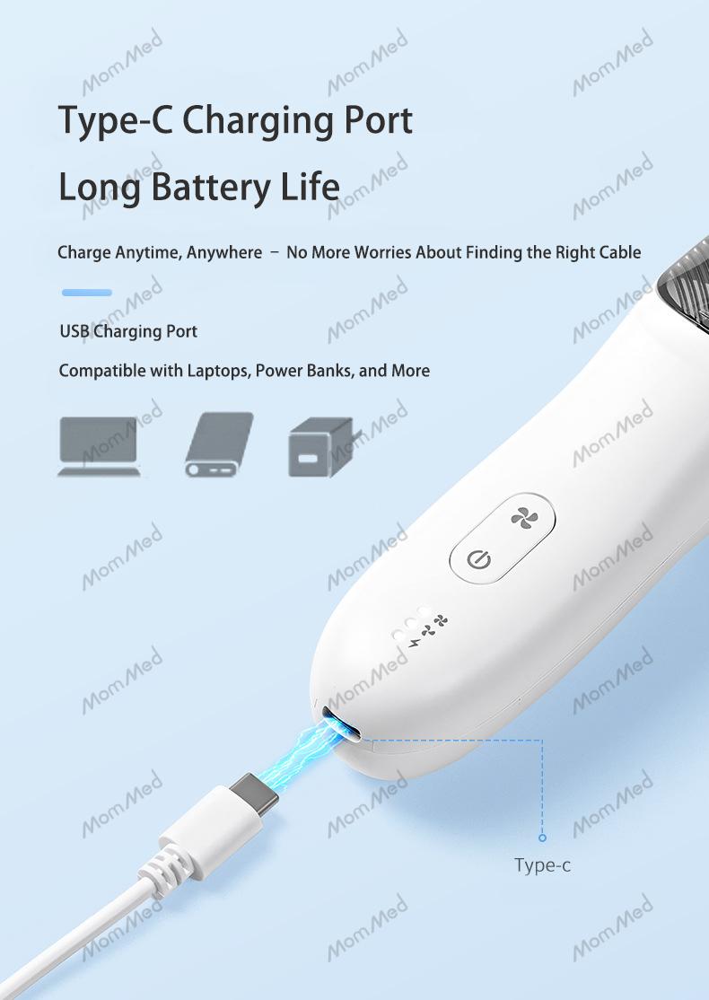 MomMed Baby Hair Clippers, Ultra Quiet Electric Vacuum Baby Clippers with Charger Base, Cordless Rechargeable Waterproof Haircut Kit for Kids & Men