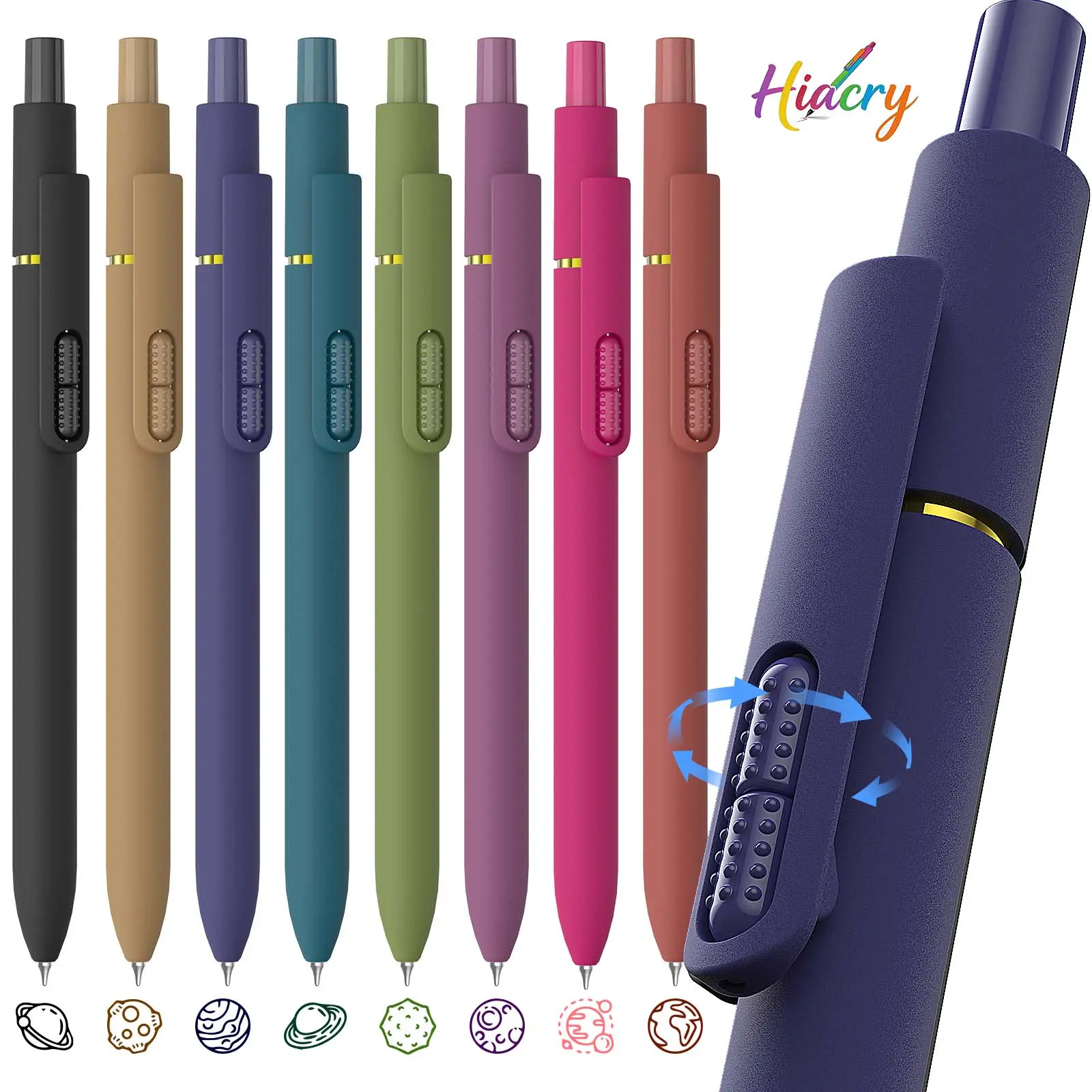 Hiacry 8-Pack Gel Pens, 0.7mm Fine Point Fidget Pens, Smooth Writing for Journaling & Drawing, Aesthetic Vintage Color Pens for Women, School & Office Supplies tiktokshopbacktoschool,back to school,back to school haul
