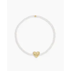 gorjana – Pearl Vintage Heart Bracelet – 18K Gold-Plated Bracelet with Heart-Shaped Pearl Charm – Elegant, Timeless & Layer-Friendly