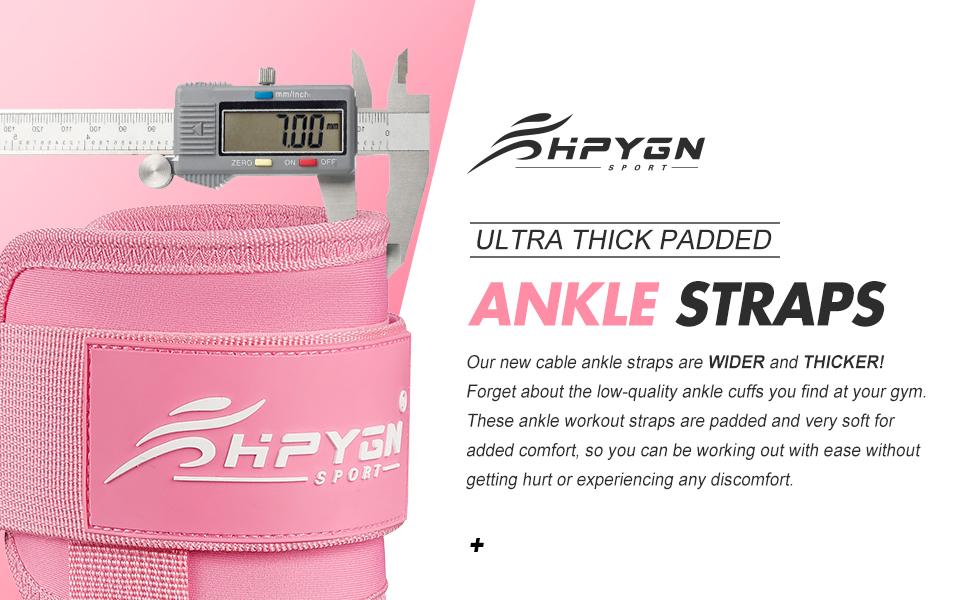 Ankle Strap for Cable Machine, Padded Ankle Straps for Cable Machine Kickbacks, Glute Workouts, Leg Extensions, Curls, Booty Hip Abductors Exercise, Adjustable Comfort Ankle Cuff for Gym,Best Valentine's Day Gifts